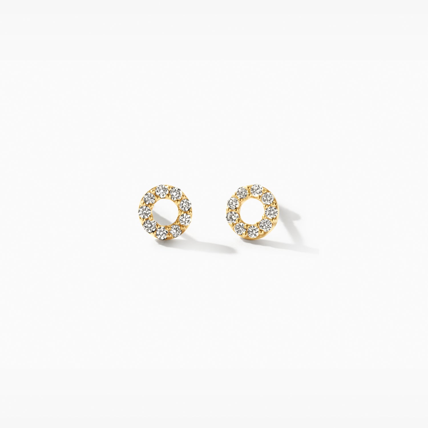 Oorknopjes lab grown diamonds Cirkelvormig 14k goud