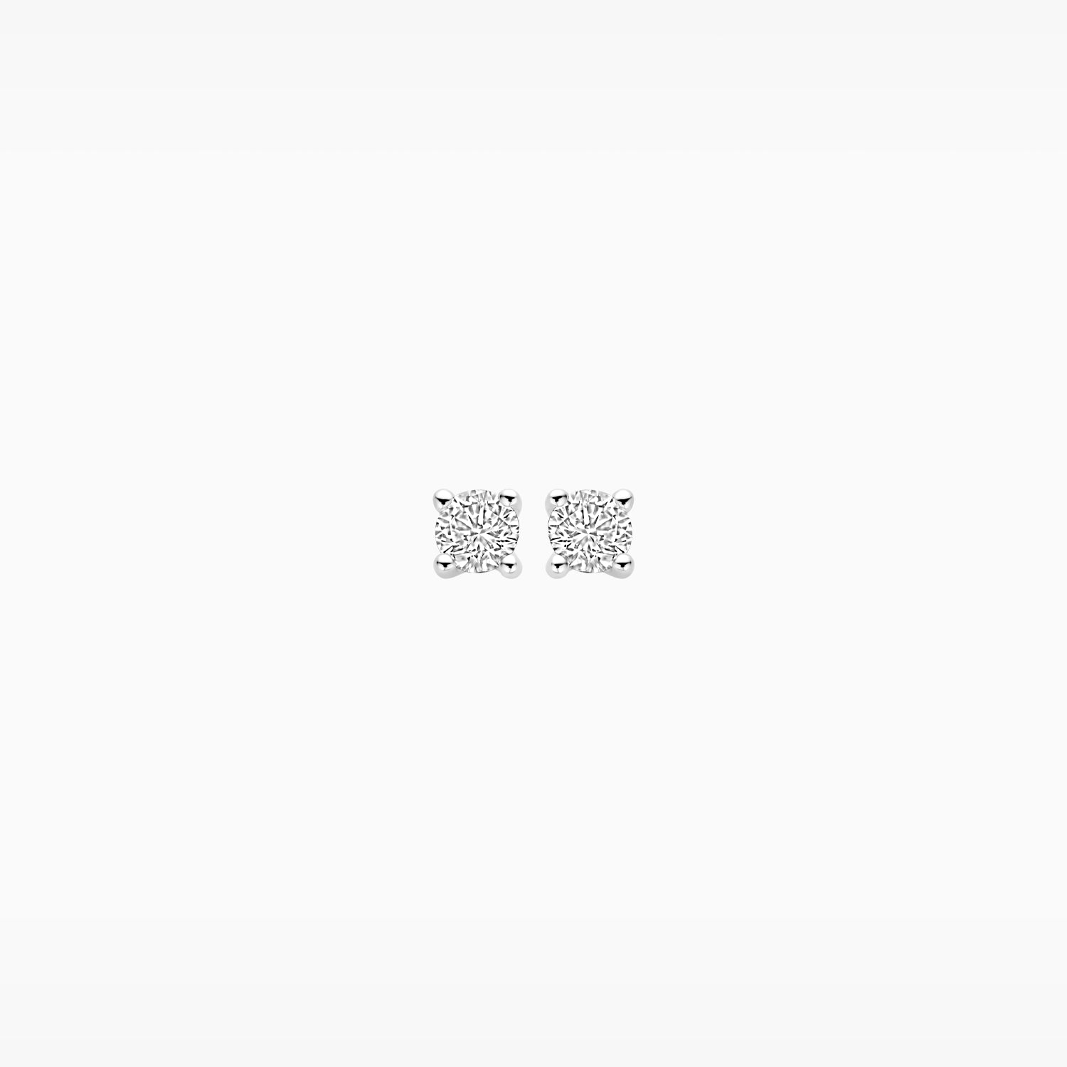 Oorknopjes lab grown diamant ⌀ 3.5 mm 14k Wit goud