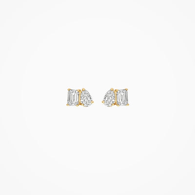 Lab diamonds stud earrings LG7027Y - 14k Gold