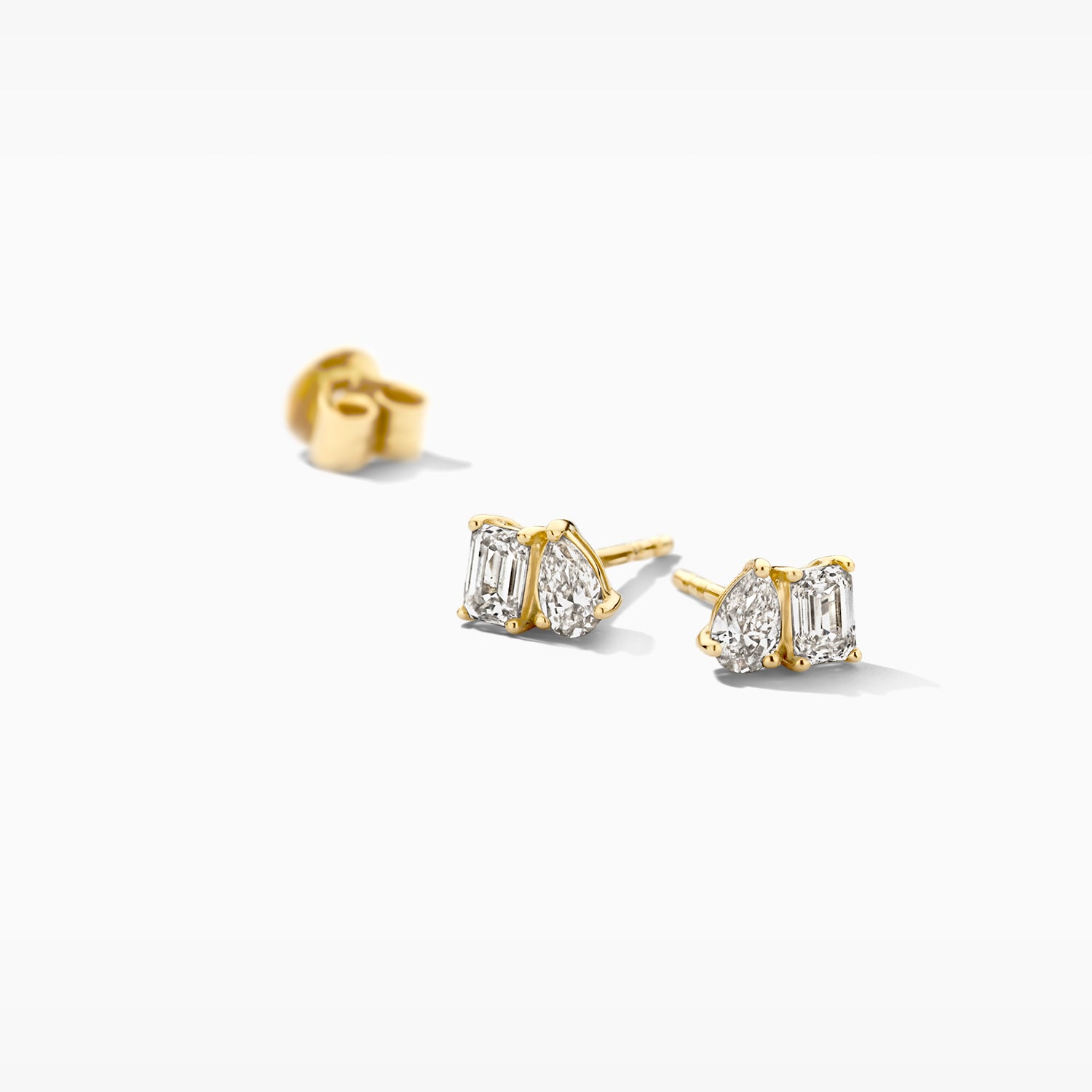 Lab diamonds stud earrings LG7027Y - 14k Gold