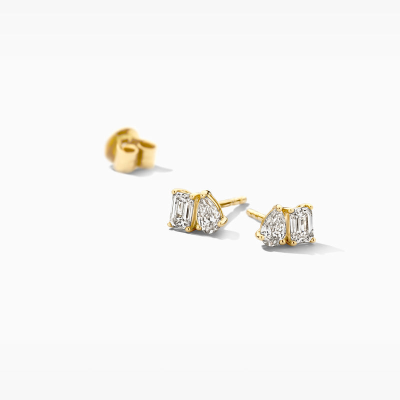 Lab diamonds stud earrings LG7027Y - 14k Gold