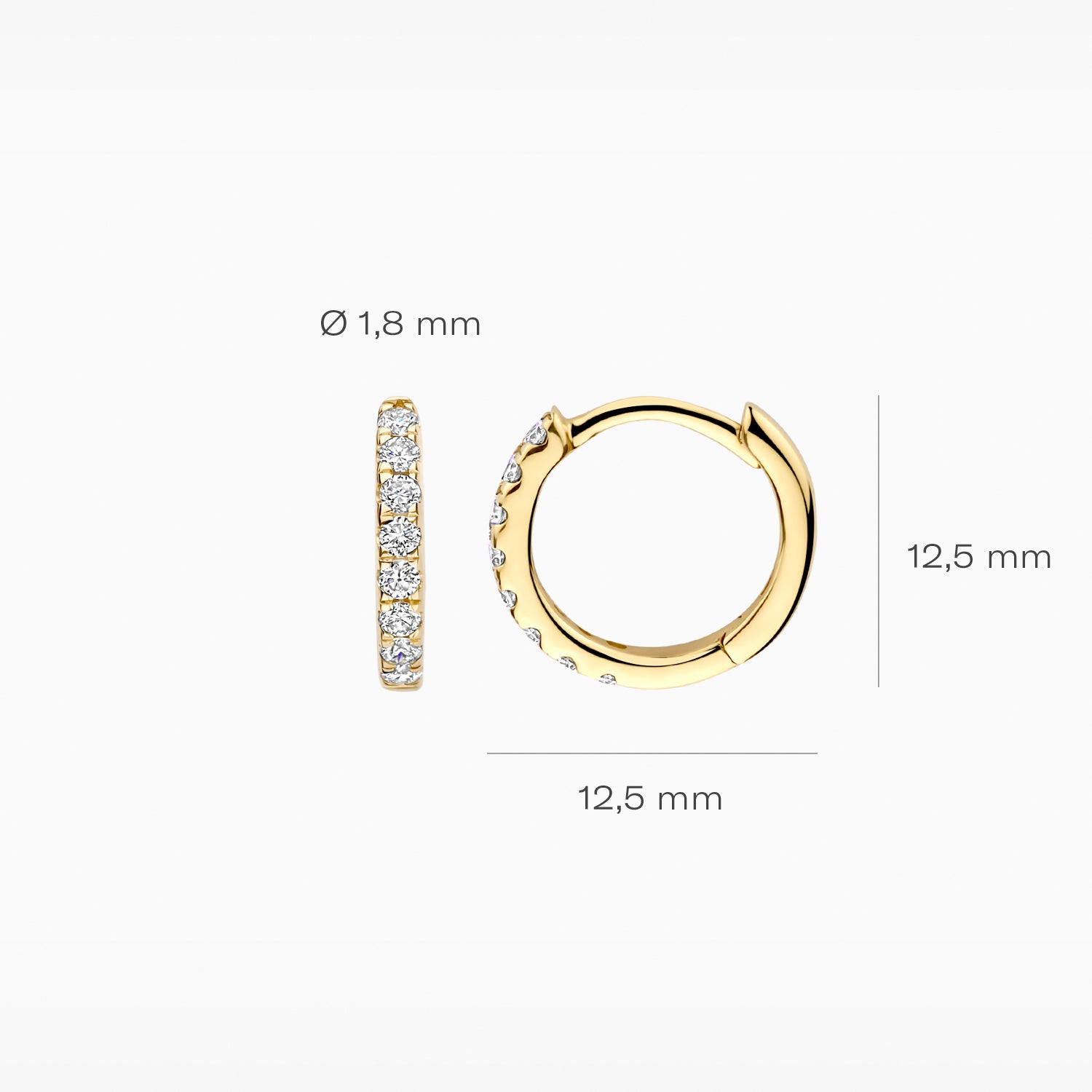 Lab diamonds oorringen LG7029Y - 14k Geelgoud