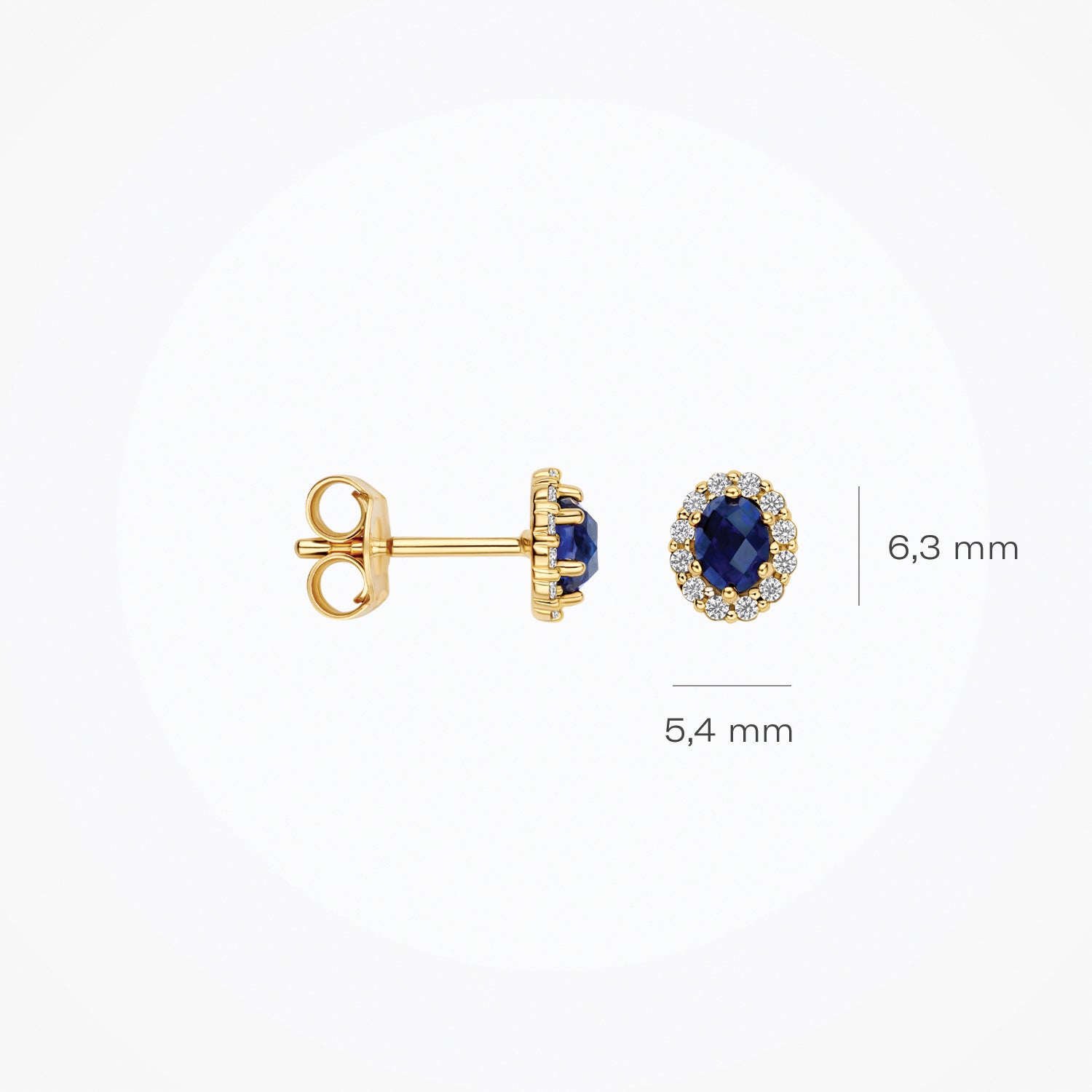 Lab Grown Diamond stud earrings, 14ct yellow gold, 0.52 ct total, VSi, Top Wesselton.