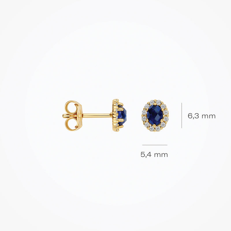 Lab Grown Diamond stud earrings, 14ct yellow gold, 0.52 ct total, VSi, Top Wesselton.