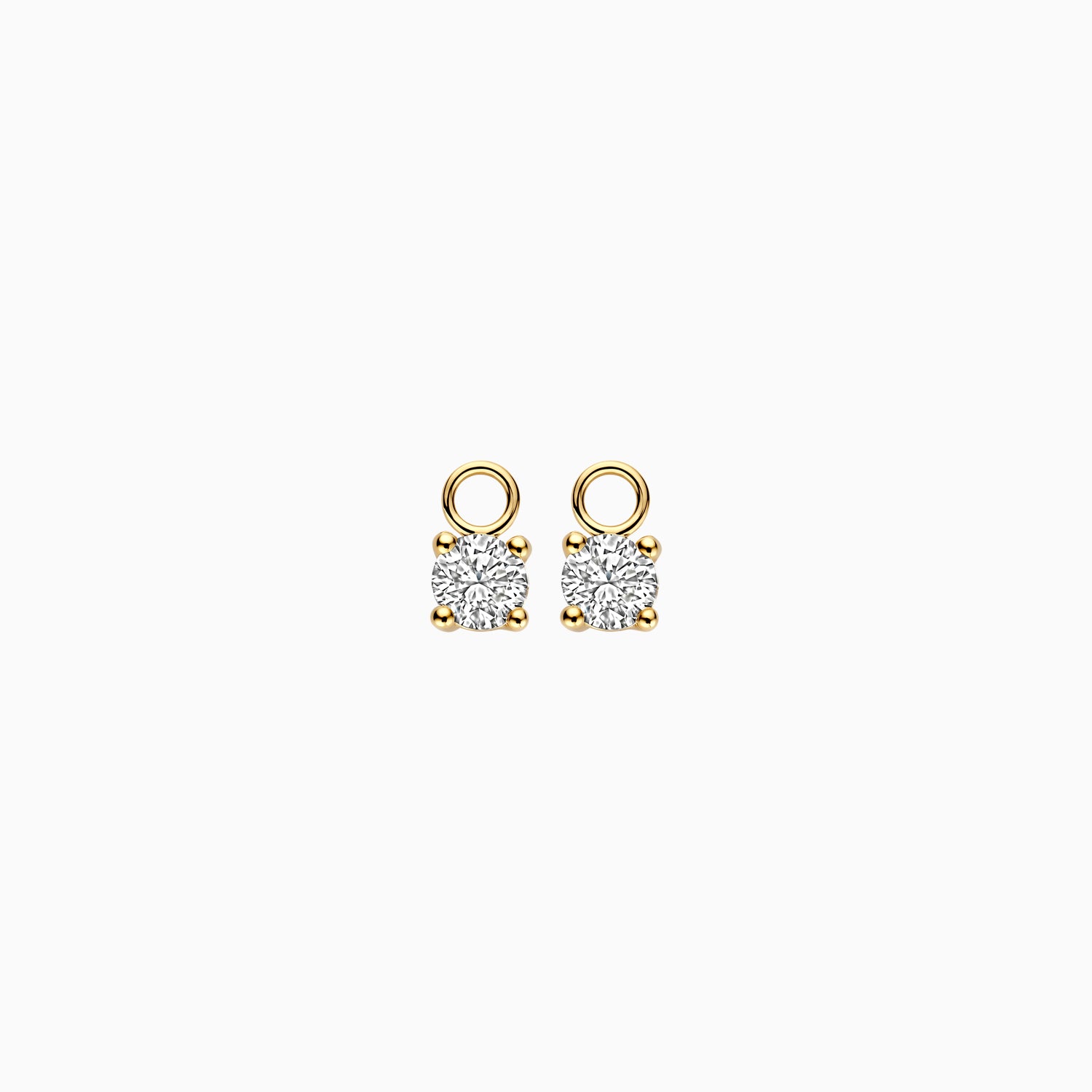 Oorbedels 4mm Lab diamonds met 2.8mm oogje 14k goud