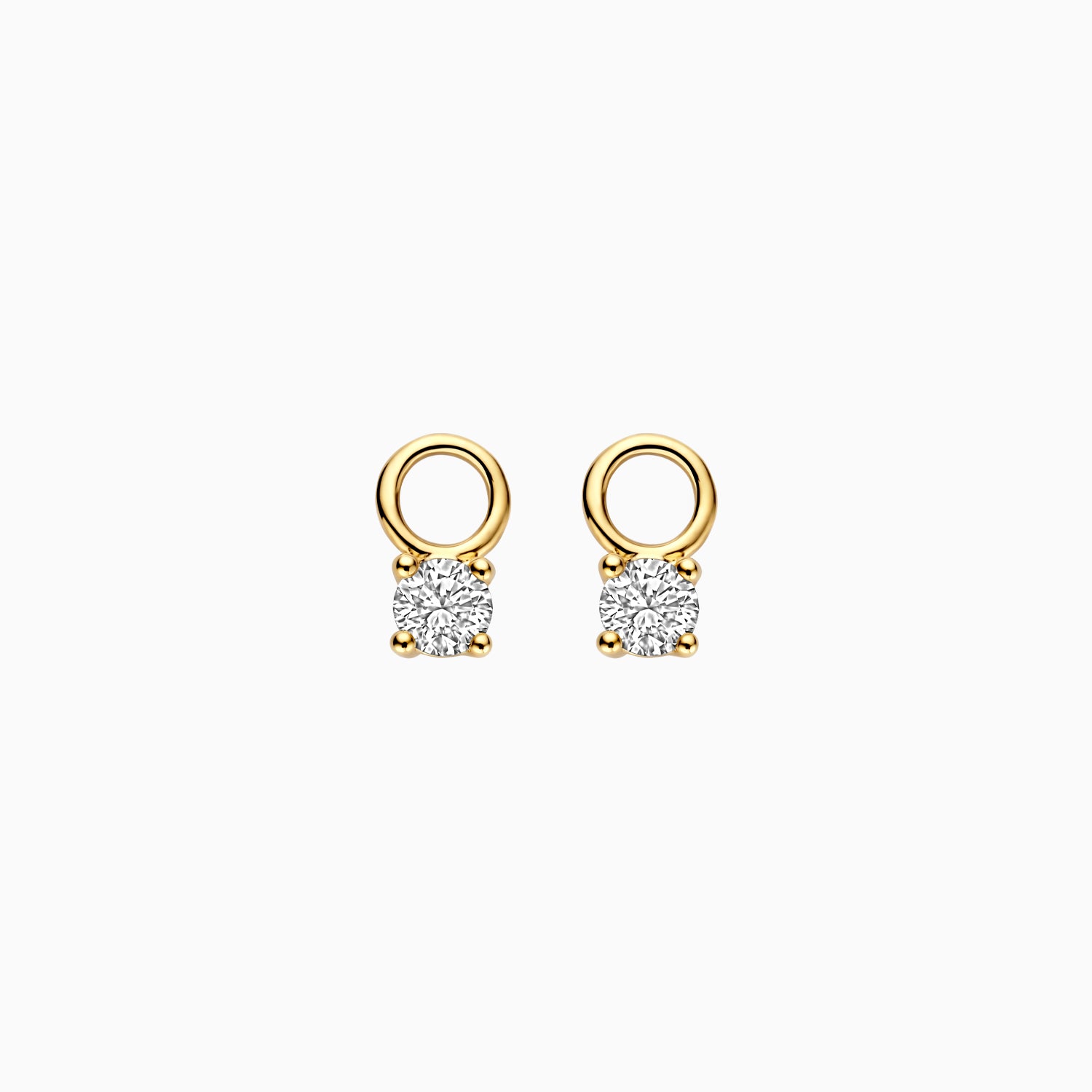 Oorbedels Chaton Lab Diamonds met 3.4mm oogje 14k goud