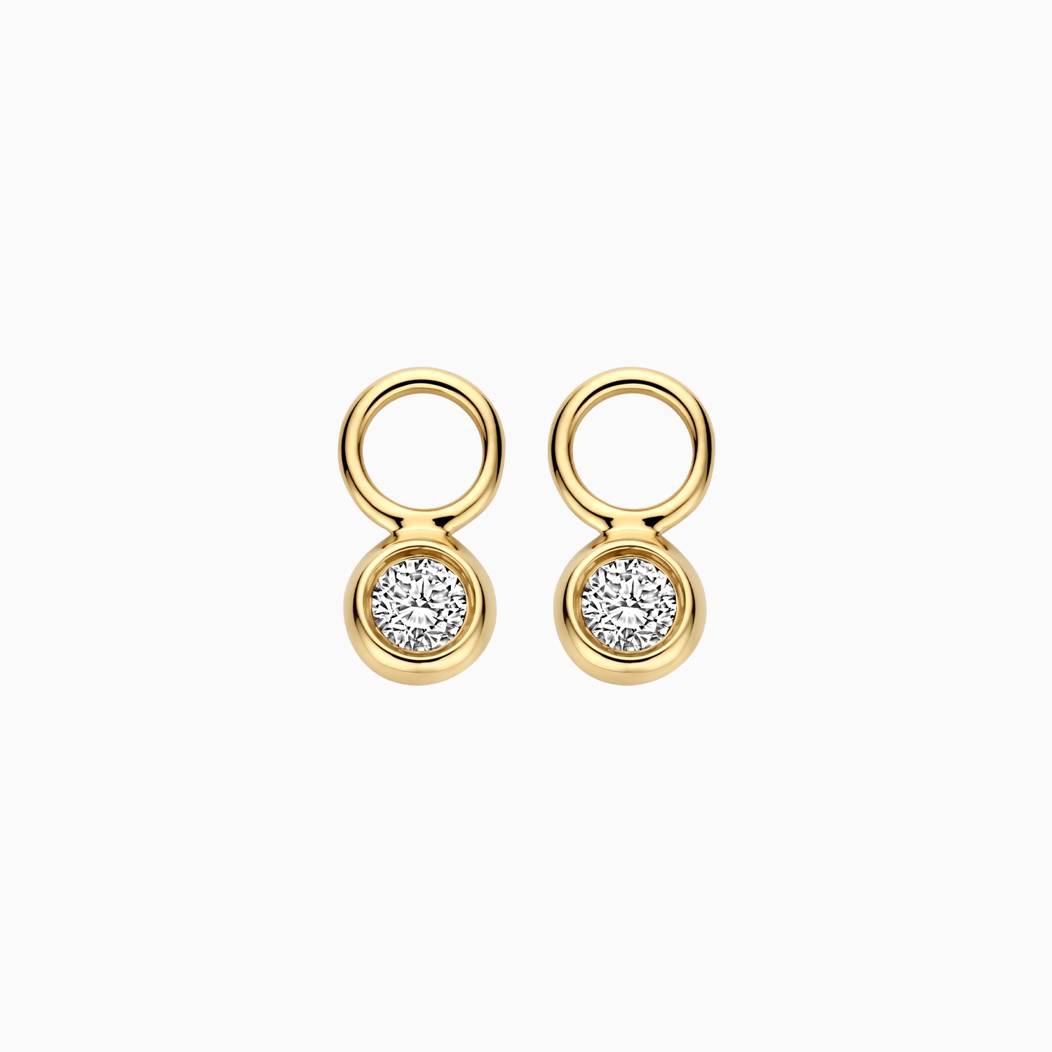 Oorbedels Lab Diamonds Gladomzetting met 5mm Oogje 14k goud