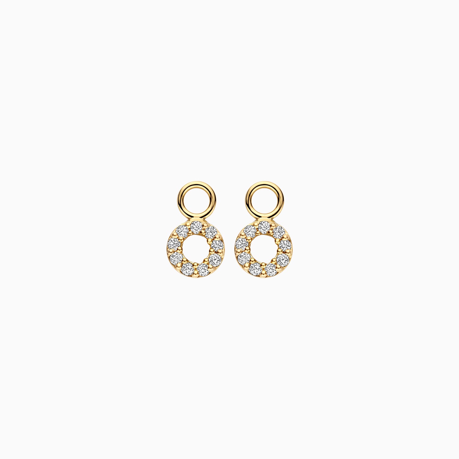 Oorbedels Lab Diamonds Cirkelvorm met 2.8mm oogje 14k goud