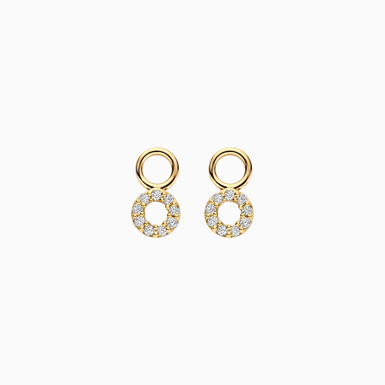 Oorbedels Lab Diamonds Cirkelvorm met 3.4mm oogje 14k goud