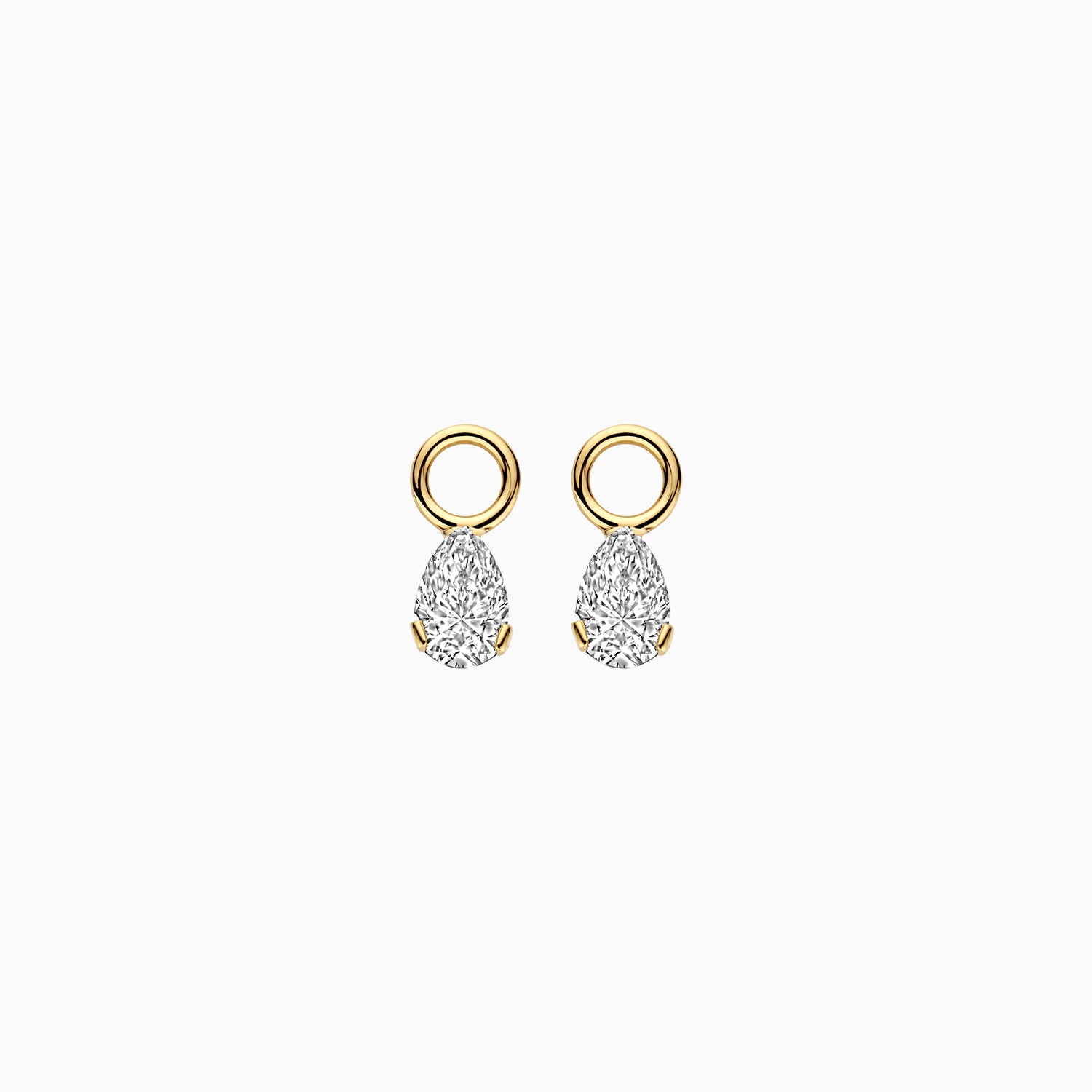 Oorbedels Lab Diamonds Peervorm met 2.8mm oogje 14k goud