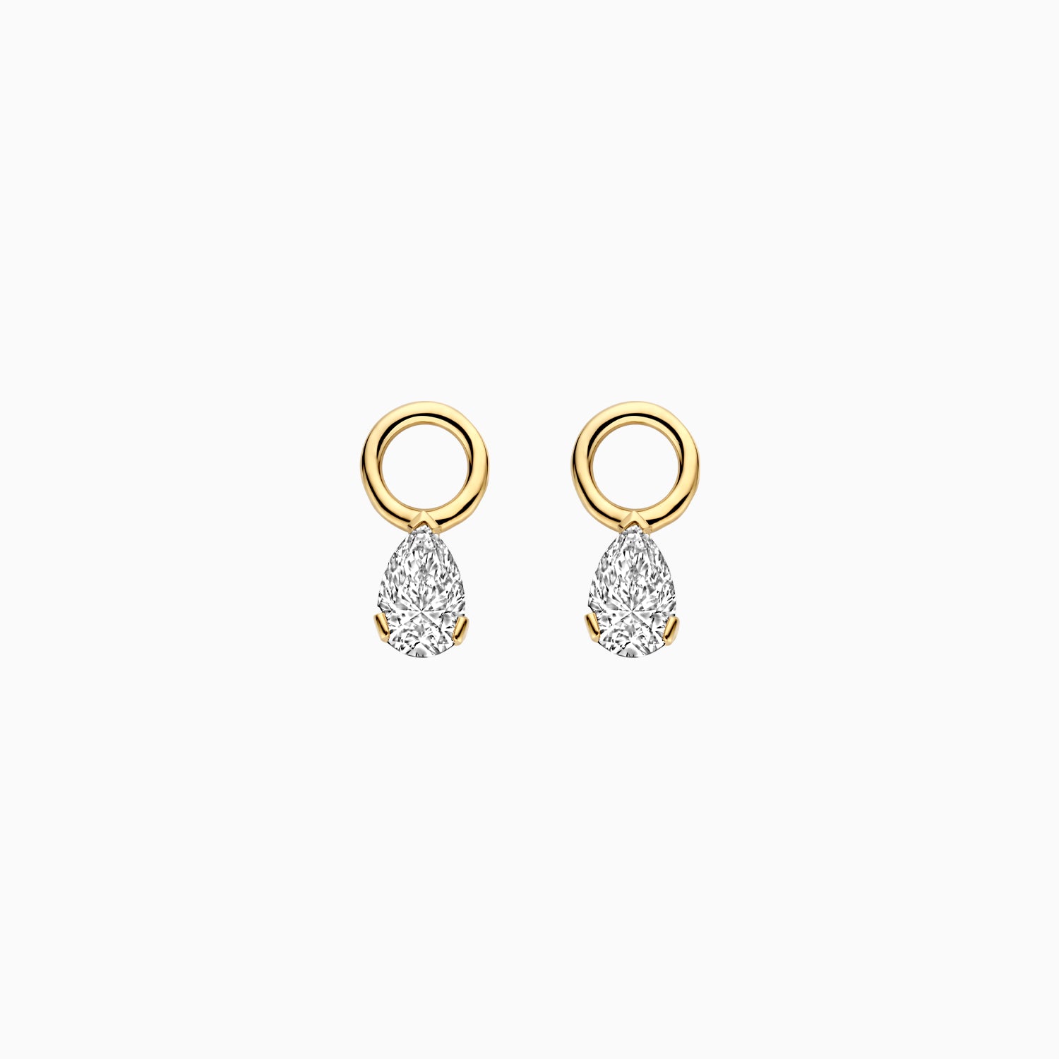 Oorbedels Lab Diamonds Peervorm met 3.4mm oogje 14k goud