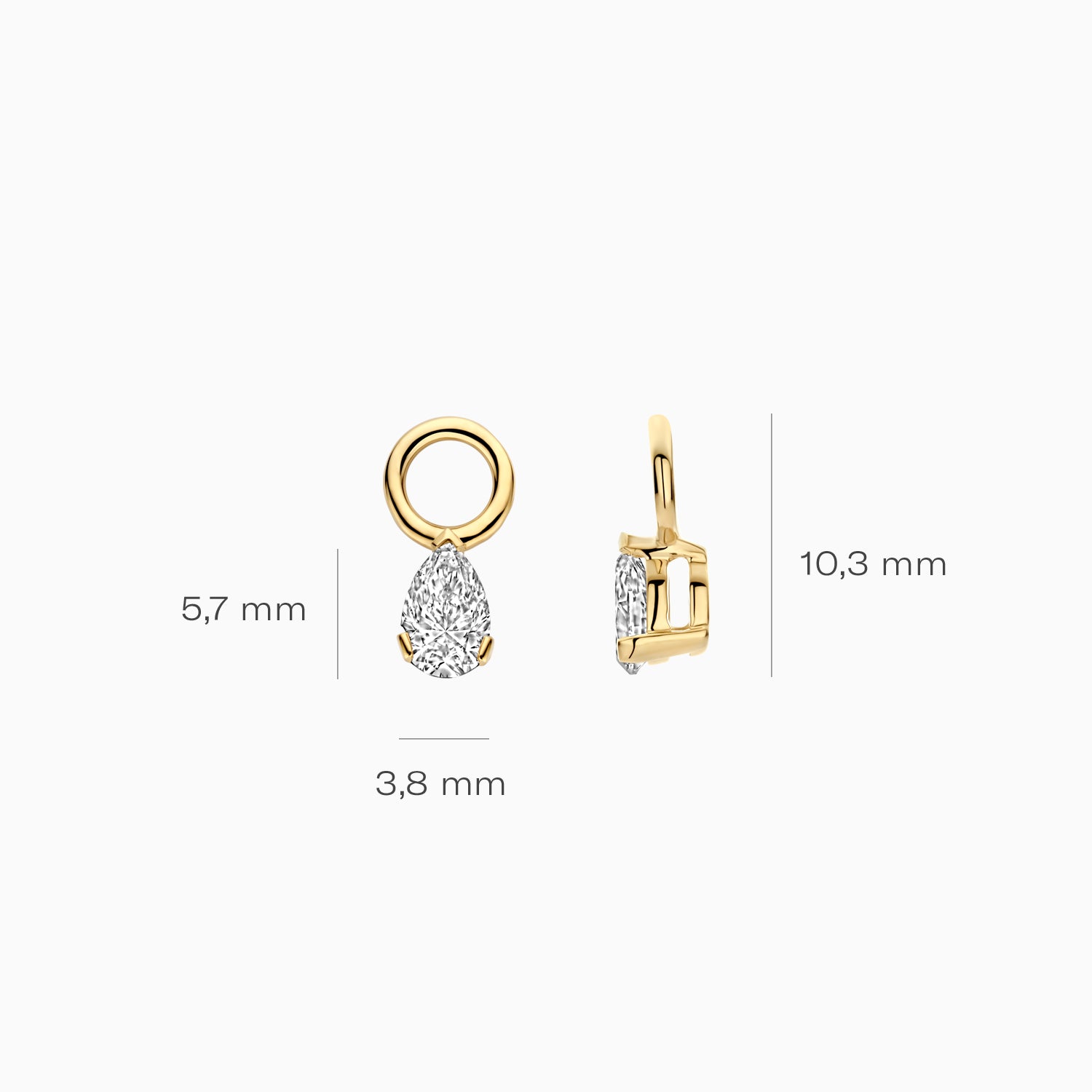 Diamants de laboratoire Breloques d'oreilles LG9004Y - Or jaune 14k