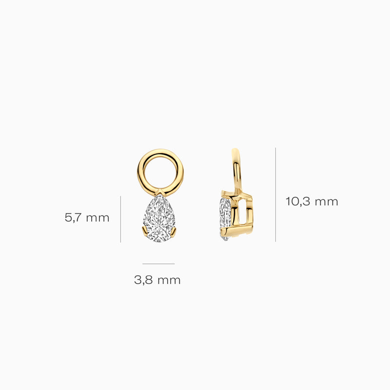 Diamants de laboratoire Breloques d'oreilles LG9004Y - Or jaune 14k