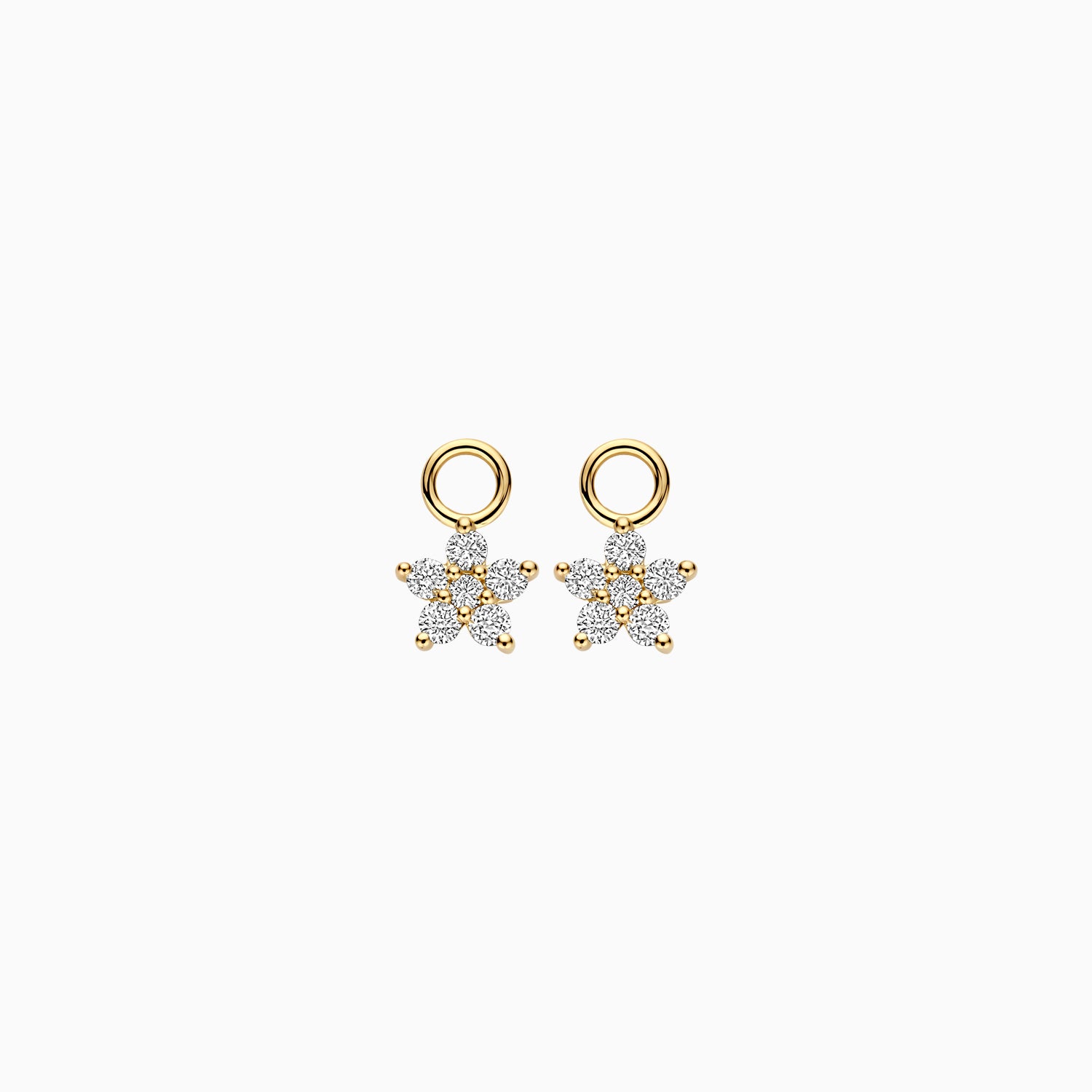 Oorbedels Lab Diamonds Stervorm met 2.8mm oogje 14k goud
