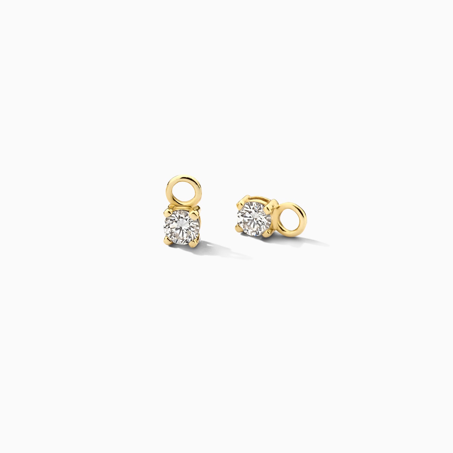 Oorbedels 3.5mm Lab diamonds met 2.8mm oogje 14k goud