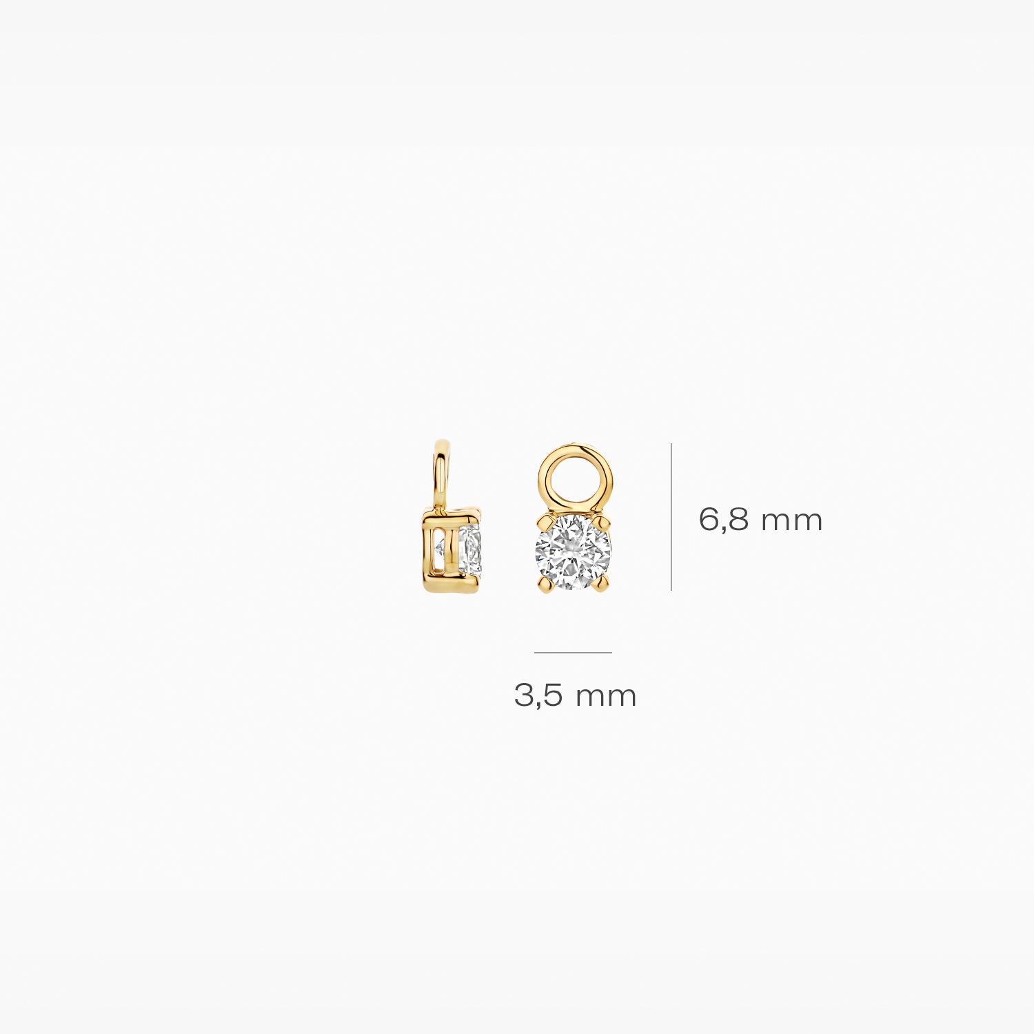 Diamants de laboratoire Breloques d'oreilles LG9006Y/S - 14k Or