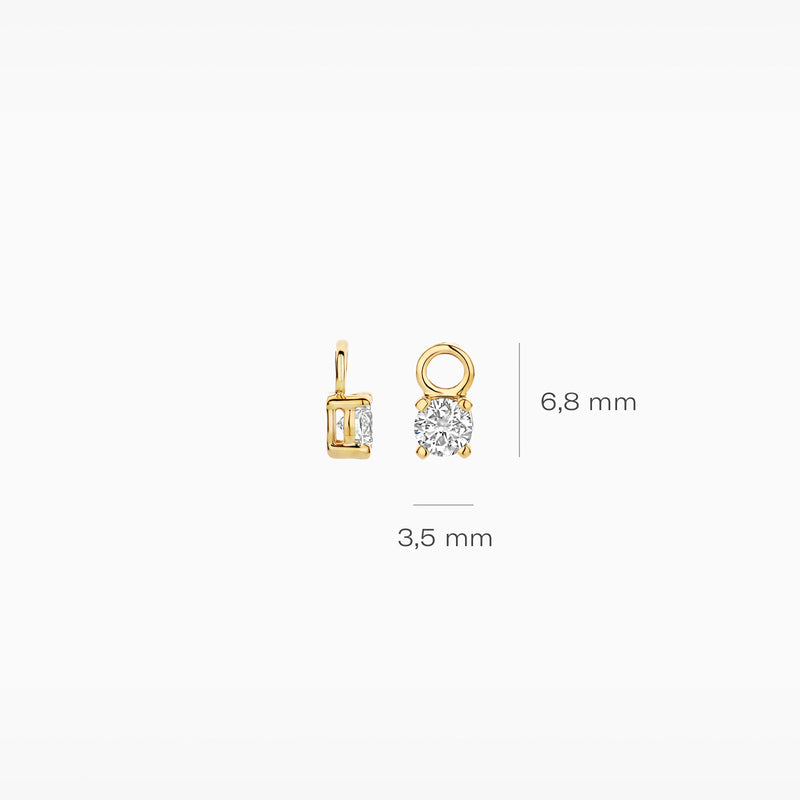 Diamants de laboratoire Breloques d'oreilles LG9006Y/S - 14k Or
