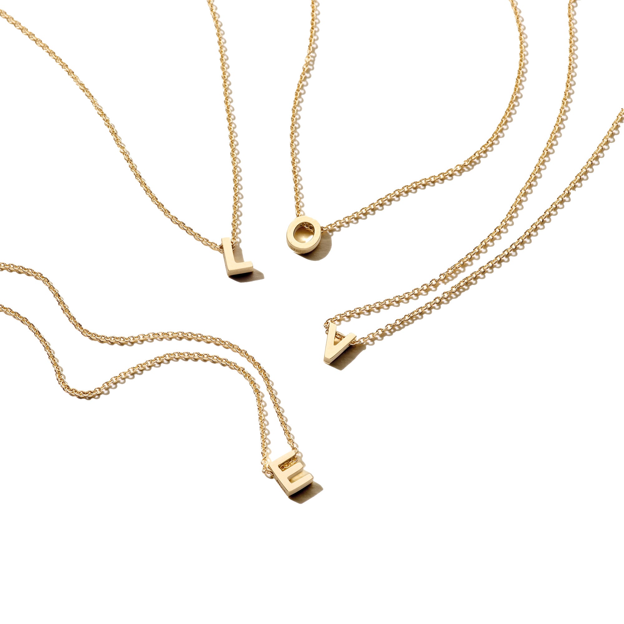 Ketting met letter 14k goud