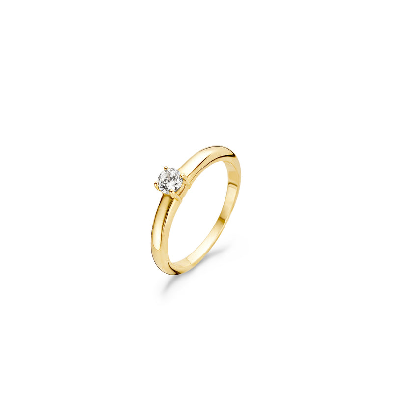 Bague 1067yzi - Or jaune avec zircone