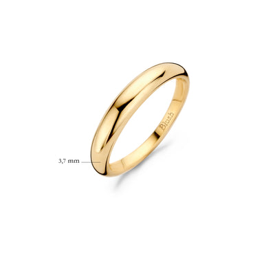 14k geelgouden aanschuifring 3,7 mm breed, glad en glanzend bicolor goud.