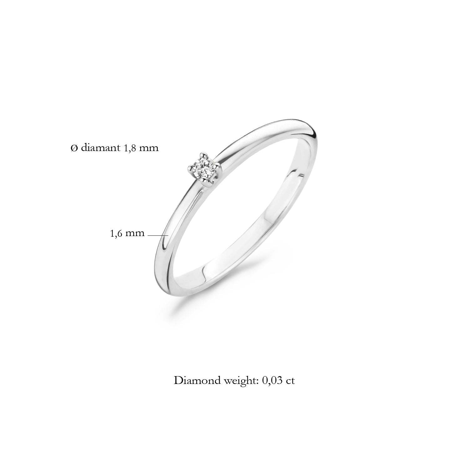 Diamanten ring 1600WDI - 14k Wit goud