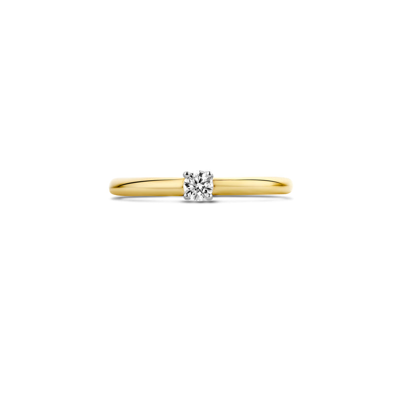 Ring 1603BDI - 14k Geel en Wit Goud met Diamant