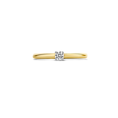 Diamanten ring 1603BDI - 14k Geel en Wit Goud