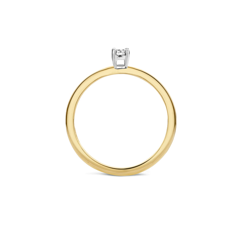 Ring 1603BDI - 585er Gelb- und Weißgold mit Diamant