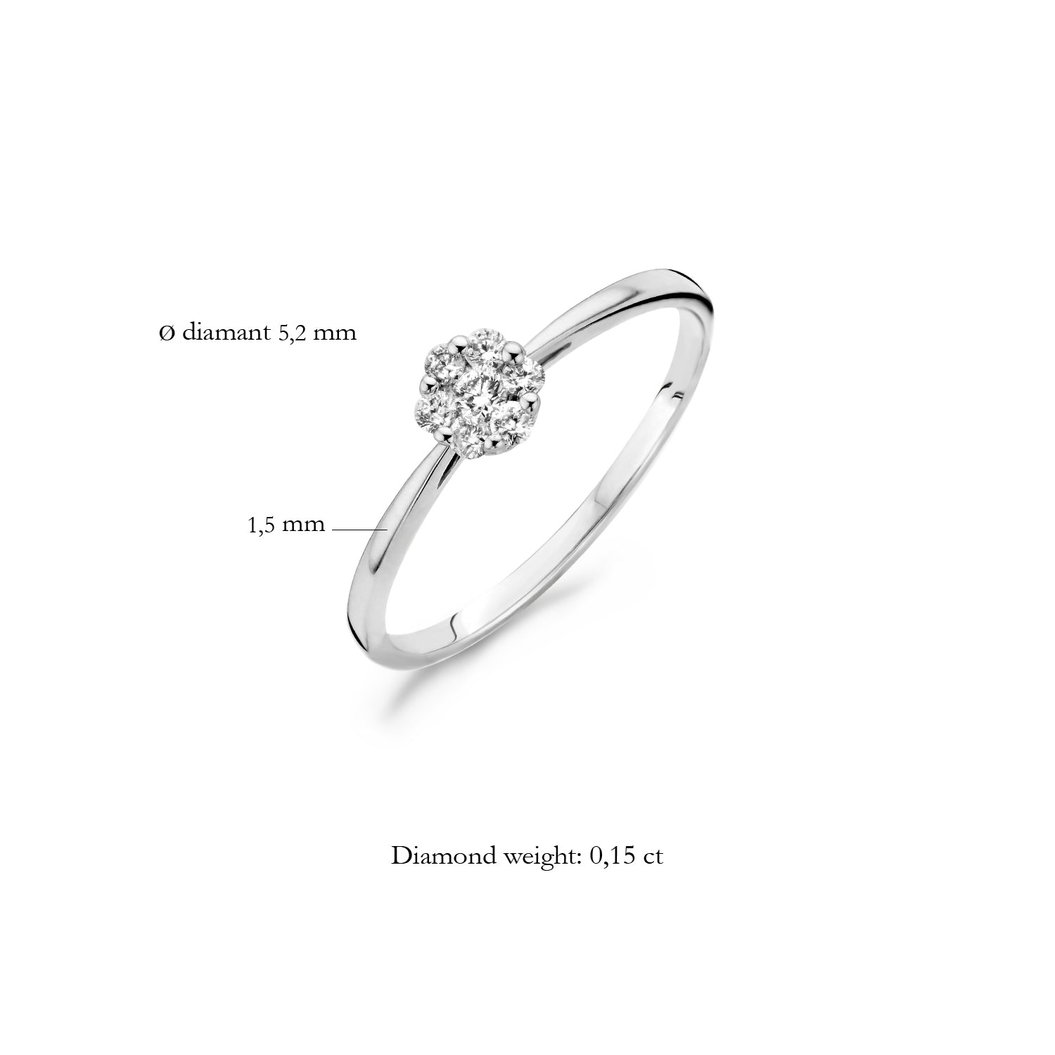 Diamanten ring 1611WDI - 14k Wit goud