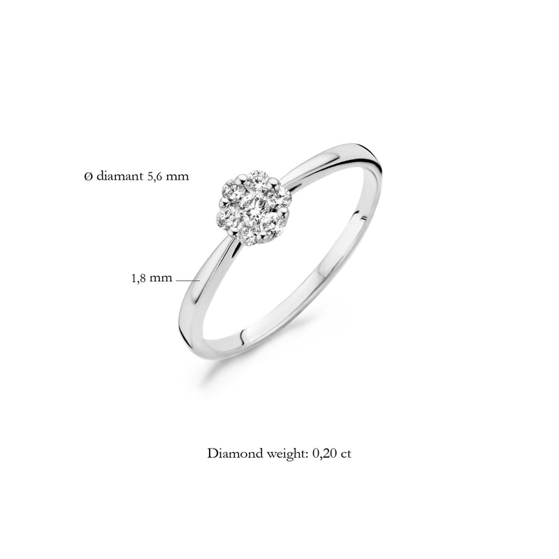 Ring 1612WDI - 14k Wit goud met Diamant