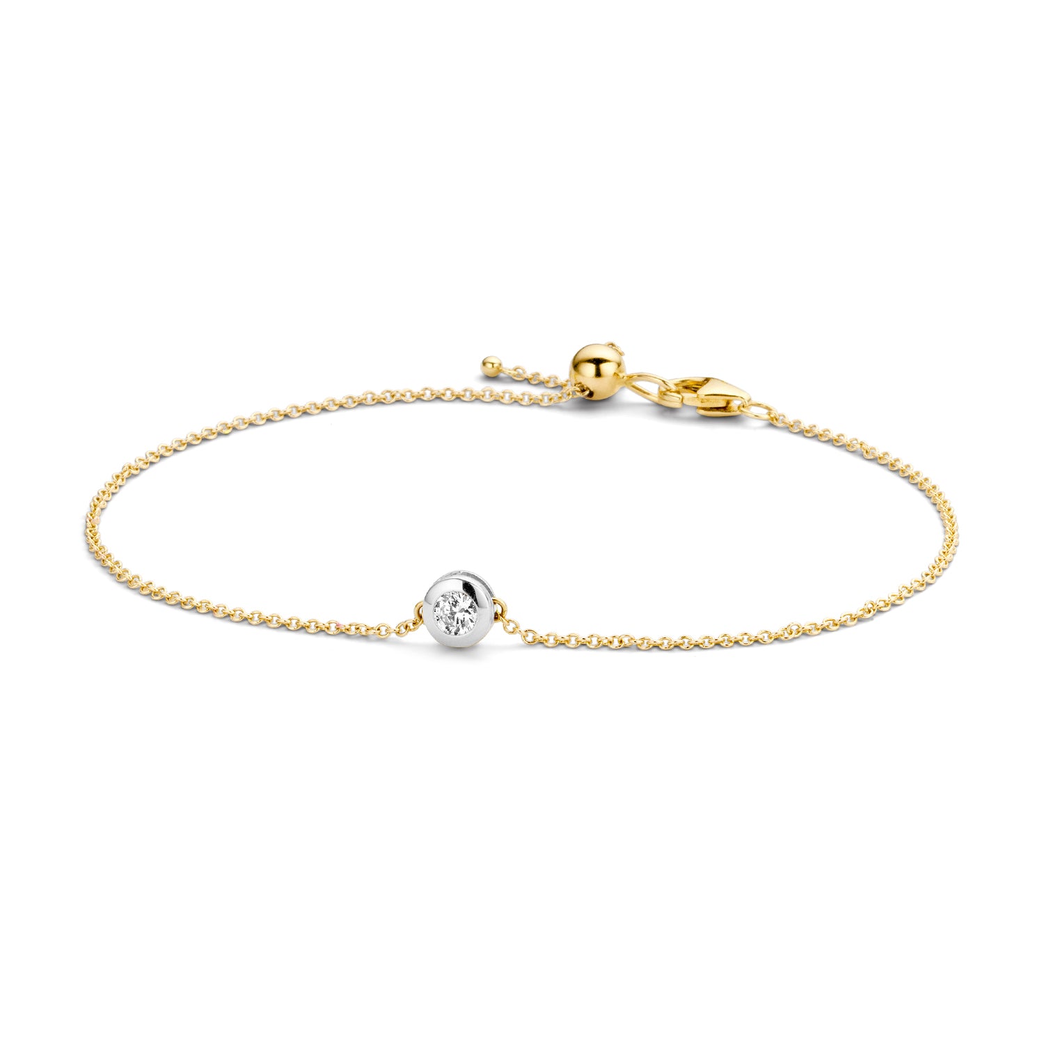 Armband Zirkonia ⌀ 4.8 mm met bicolor 14k Goud