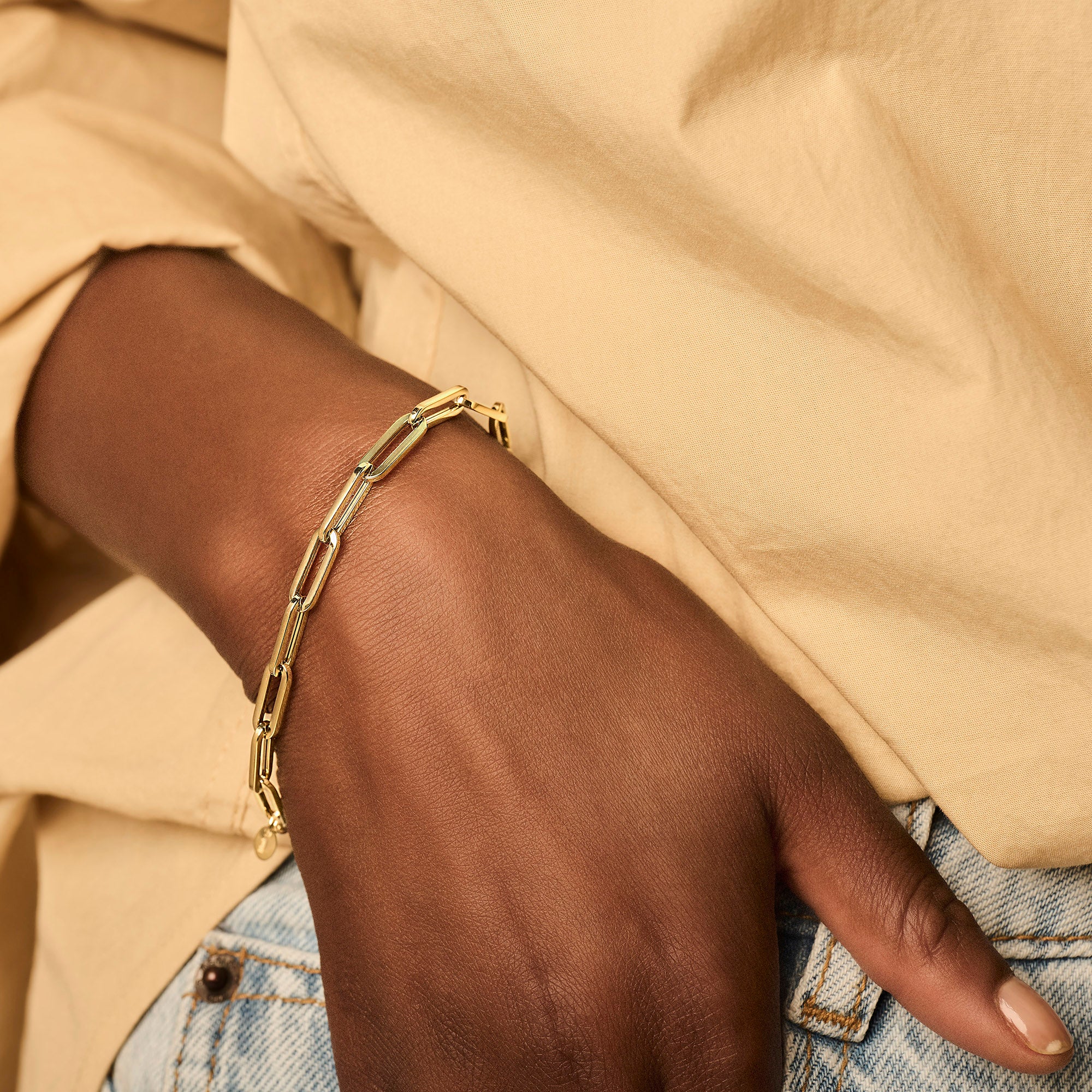 Armband met ovale schakels 14k goud