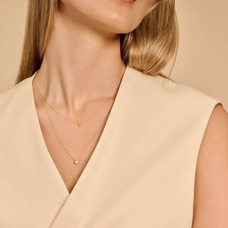 Audrey 14k Yellow Gold Pendant Necklace in White Diamond | Kendra Scott