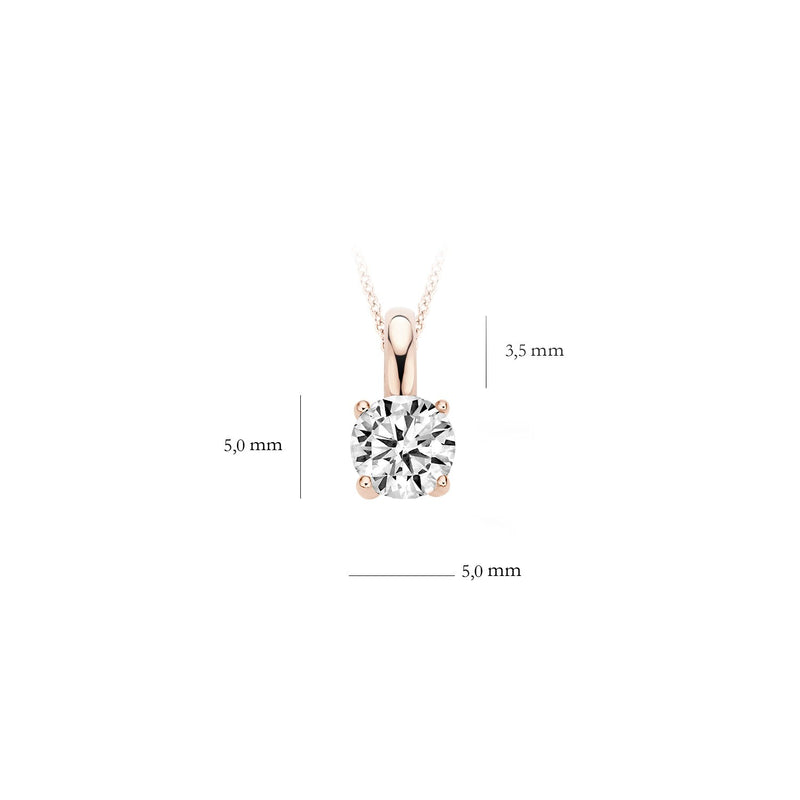 Hanger 6053RZI - 14k Rosé goud met zirkonia