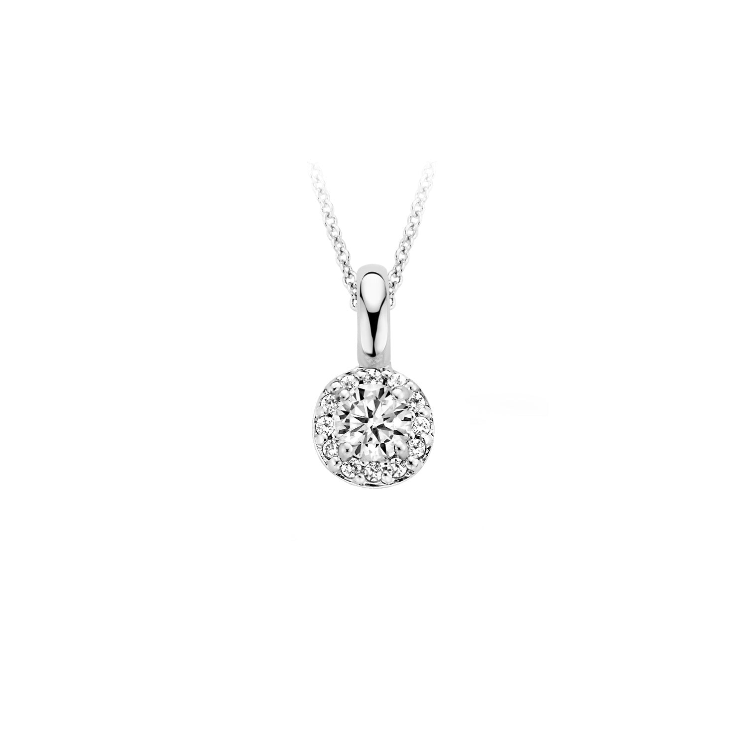 Pendentif 6064WZI - Or blanc 14k avec zircone