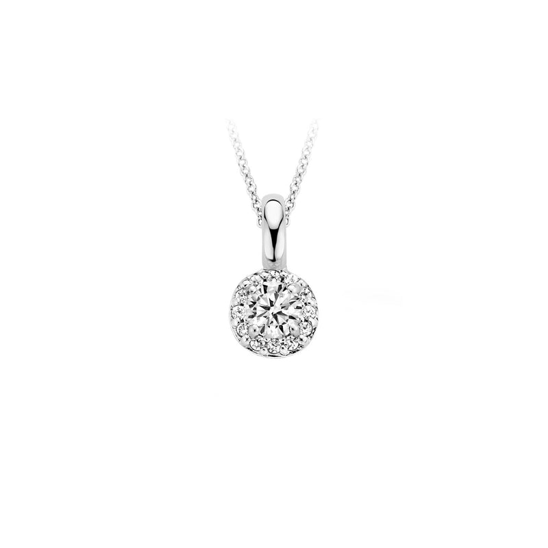 Pendentif 6064WZI - Or blanc 14k avec zircone