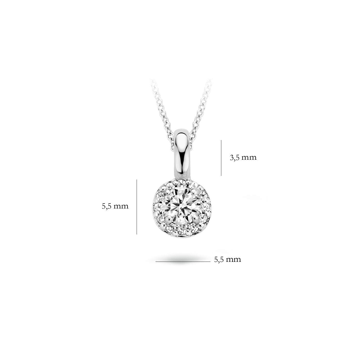 Pendentif 6064WZI - Or blanc 14k avec zircone