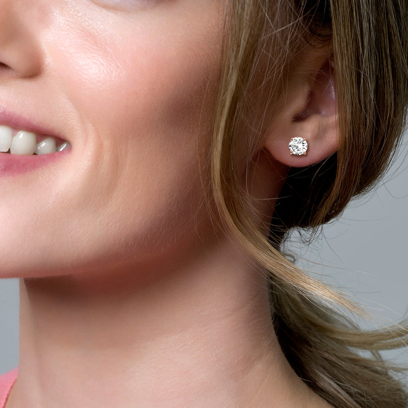 Puces d'oreilles 7014RZI - Or rose avec zircone