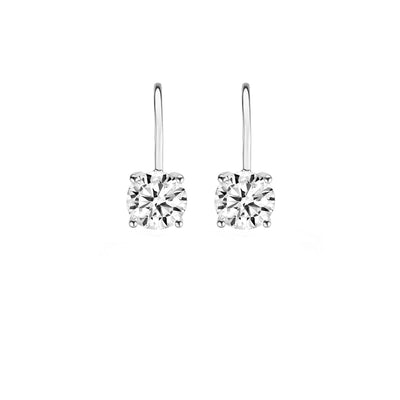 Earrings 7055WZI - 14k White Gold with zirconia