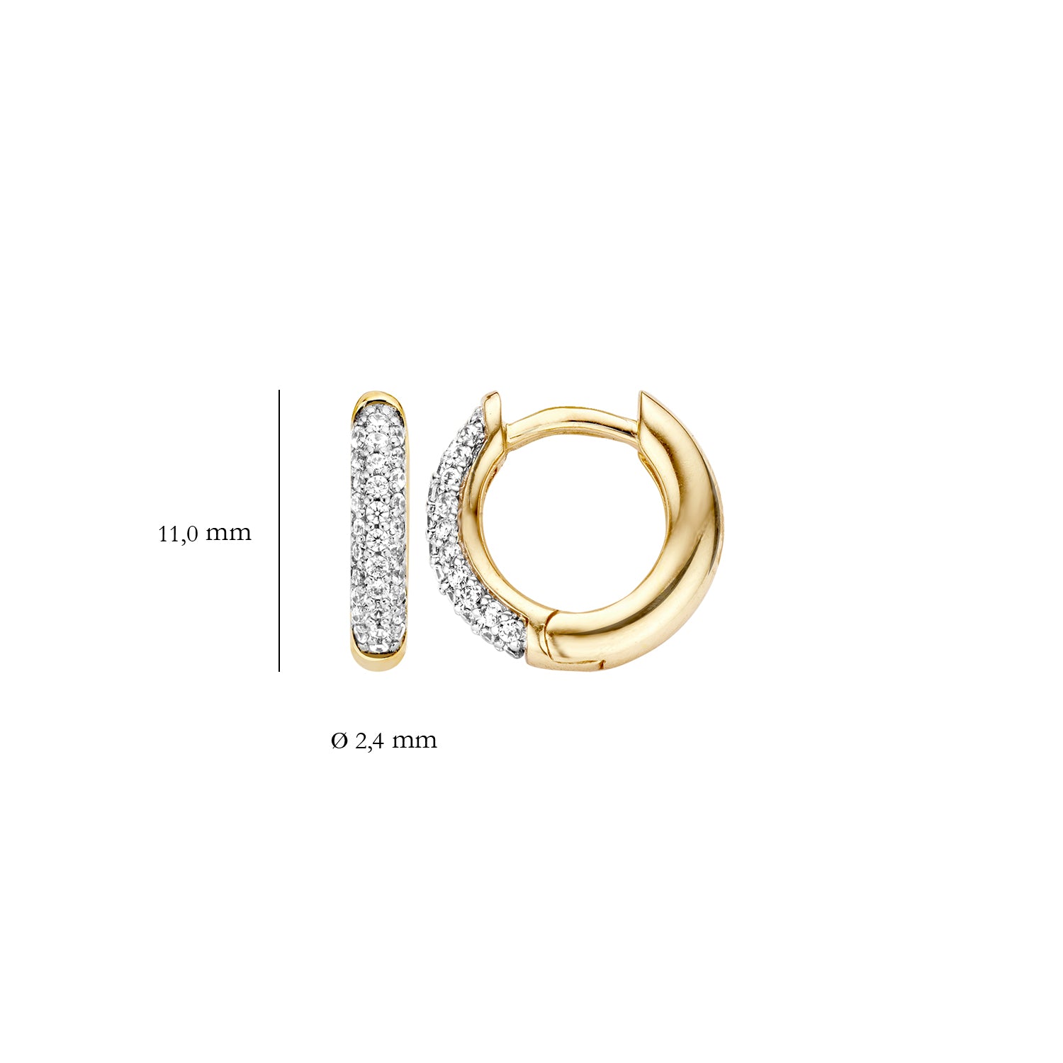 Boucles d'oreilles 7140YZI - Or jaune 14k avec zircone