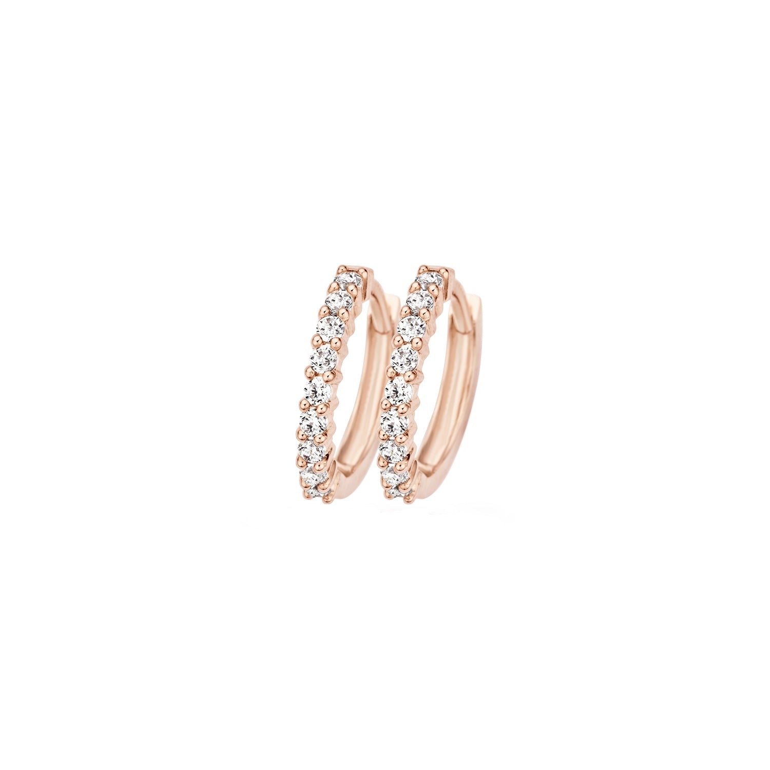 Earrings 7166RZI - 14k Rose Gold with zirconia