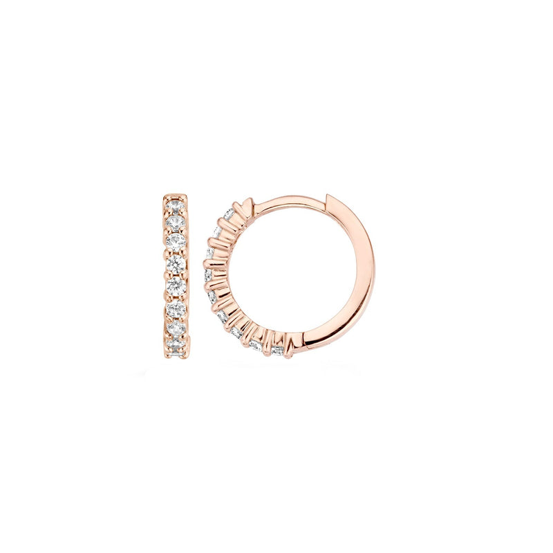 Earrings 7166RZI - 14k Rose Gold with zirconia