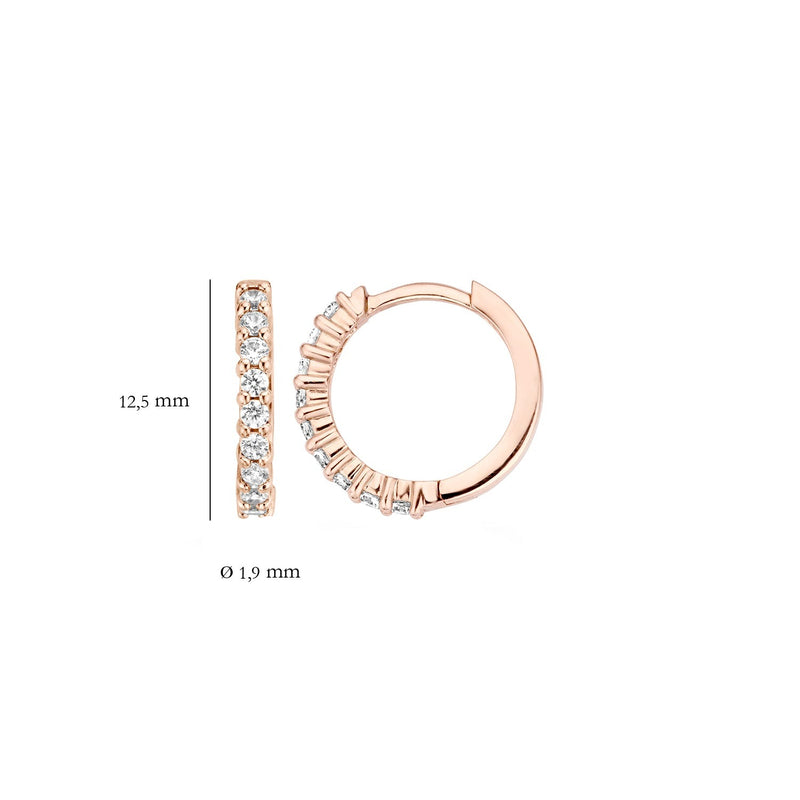 Earrings 7166RZI - 14k Rose Gold with zirconia