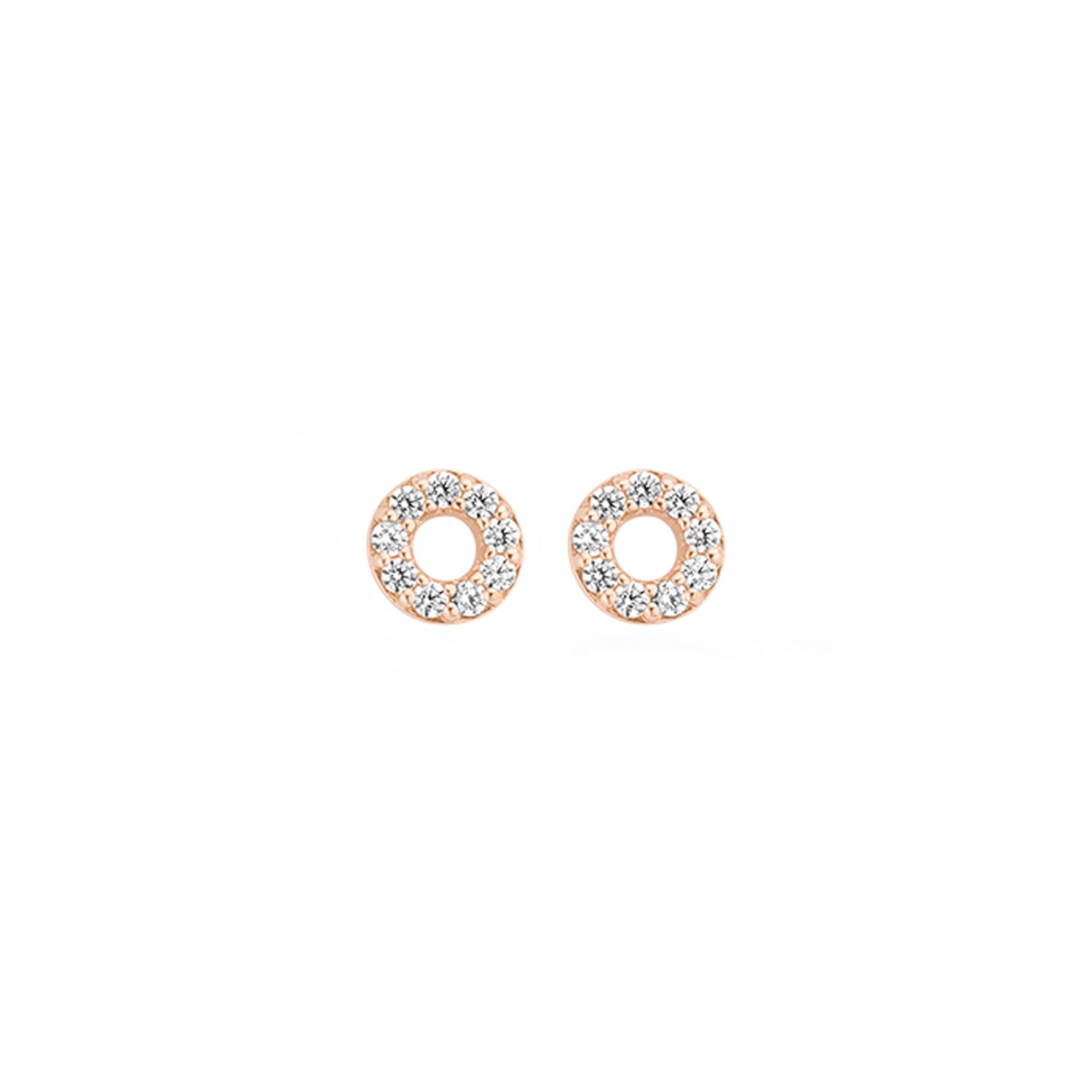 Puces d'oreilles 7193RZI - Rose or avec zircone