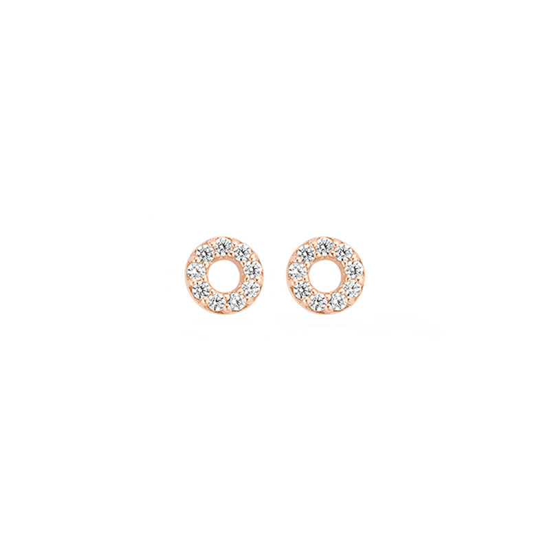 Puces d'oreilles 7193RZI - Rose or avec zircone