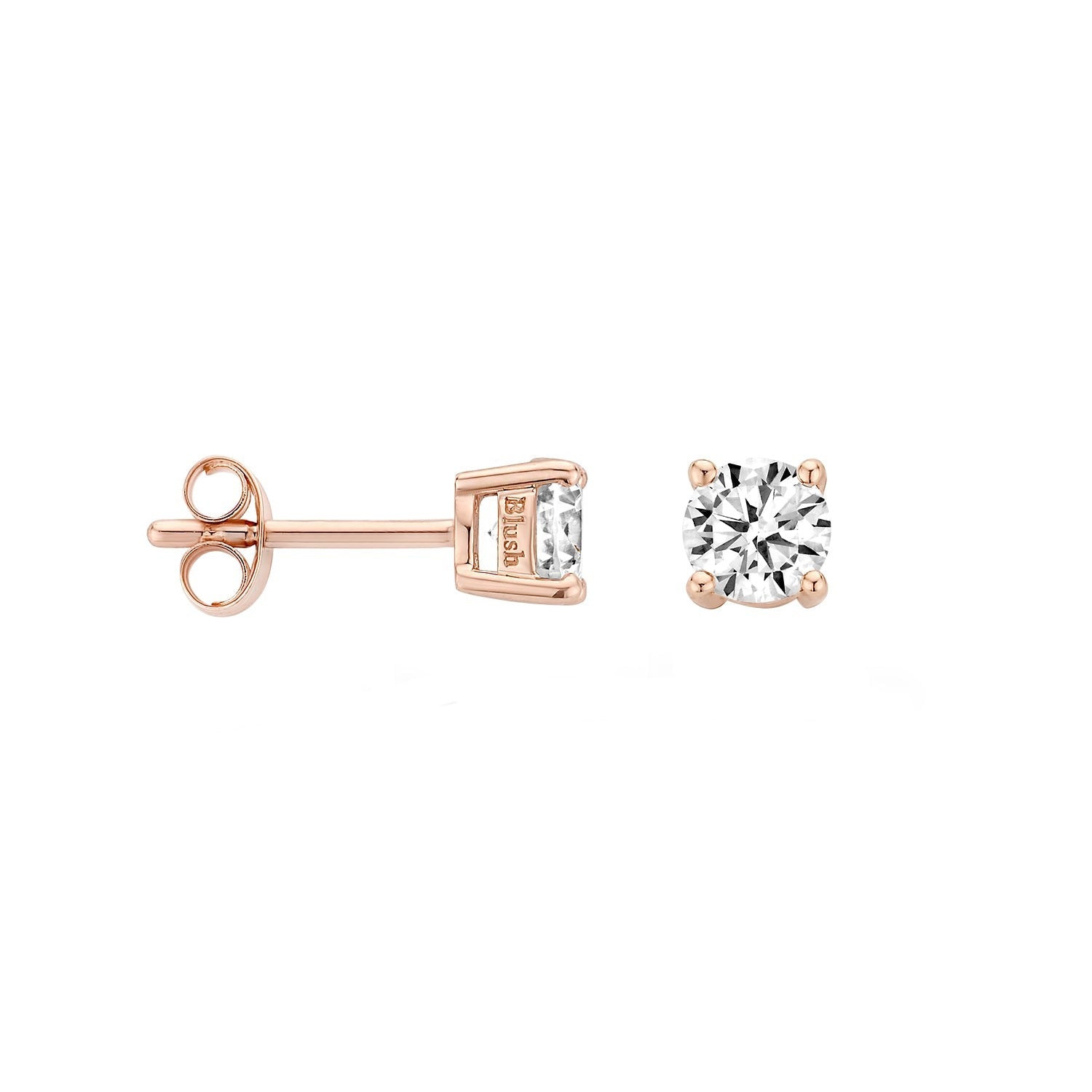 Puces d'oreilles 7213RZI - Rose or 14k