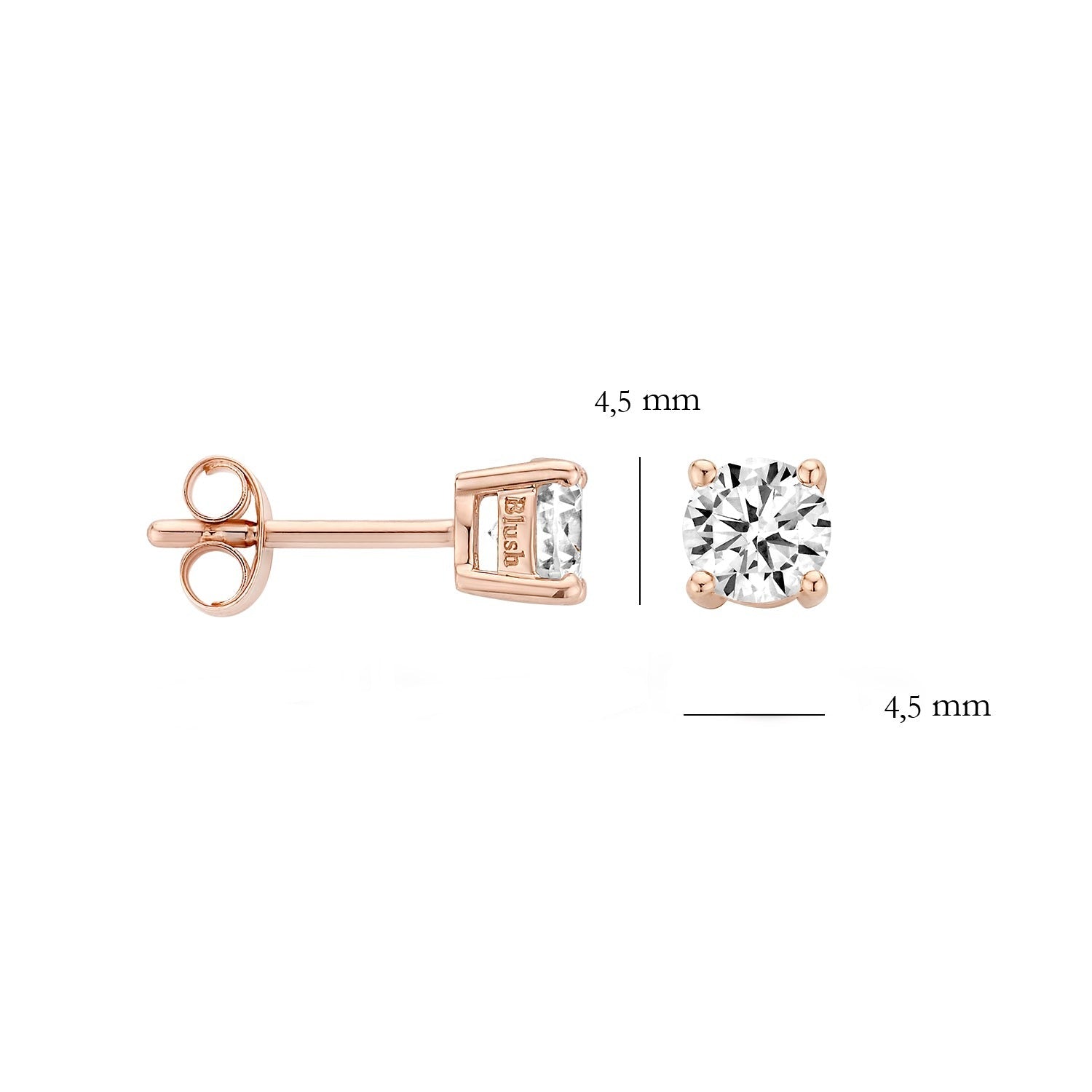 Puces d'oreilles 7213RZI - Rose or 14k