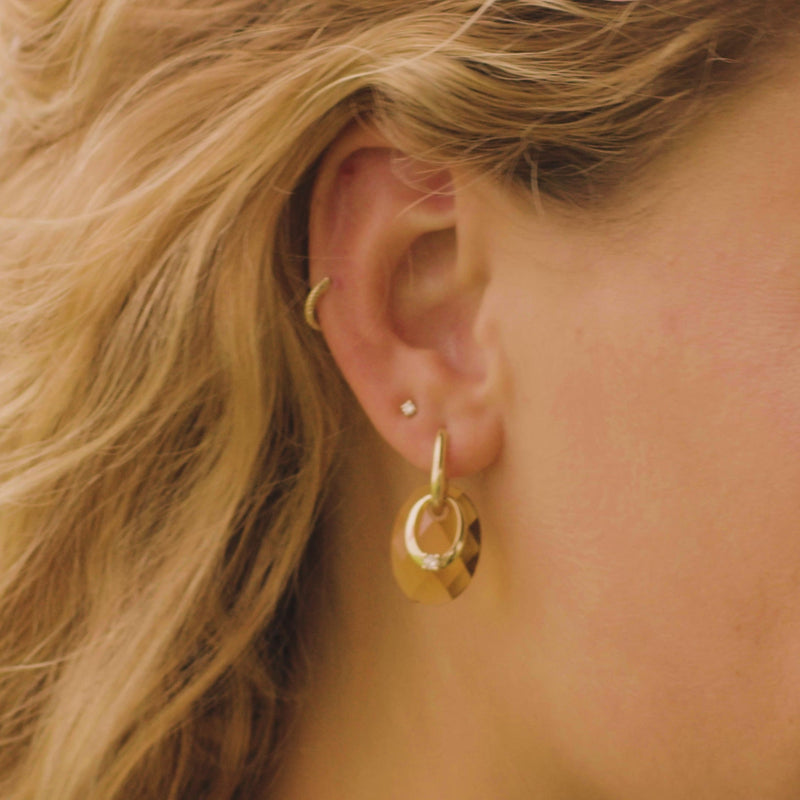 Breloques d'oreilles 9052YZI - Or jaune avec zircone